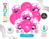 SET 5+5 GLOBOS CONFETI FUCSIA - yupiparty