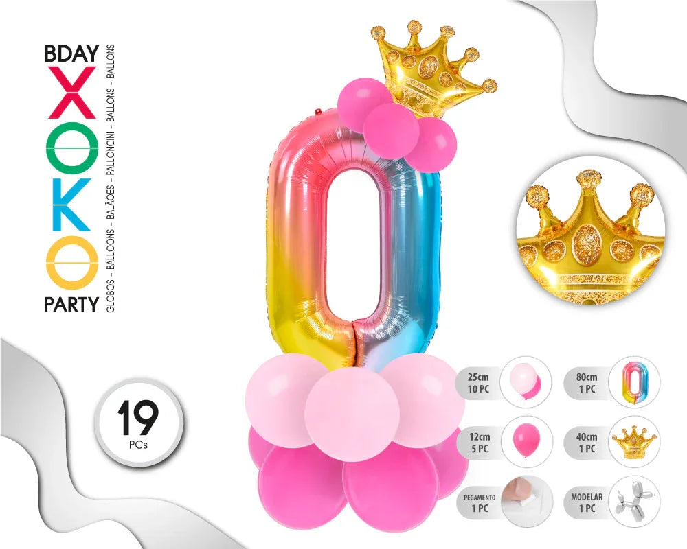 COLUMNA GLOBO RAINBOW Nº0 - yupiparty