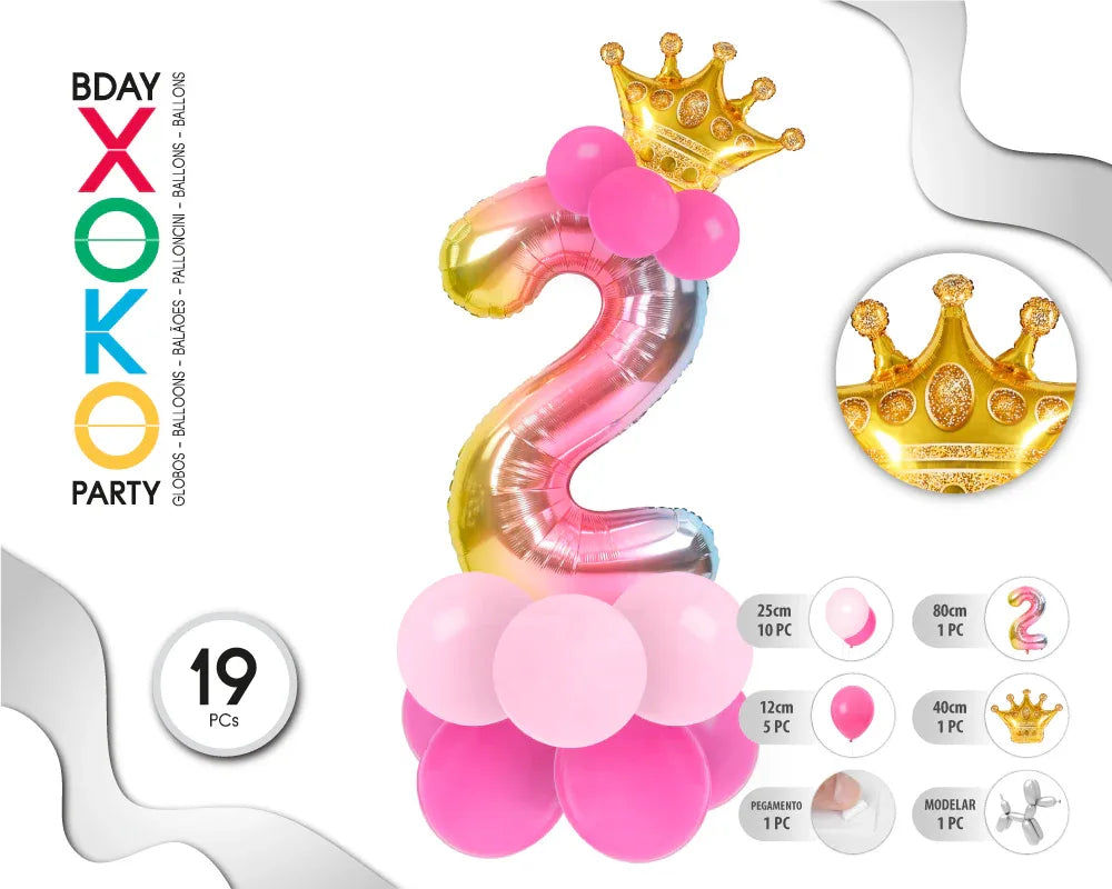COLUMNA GLOBO RAINBOW Nº2 - yupiparty