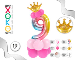 COLUMNA GLOBO RAINBOW Nº9 - yupiparty
