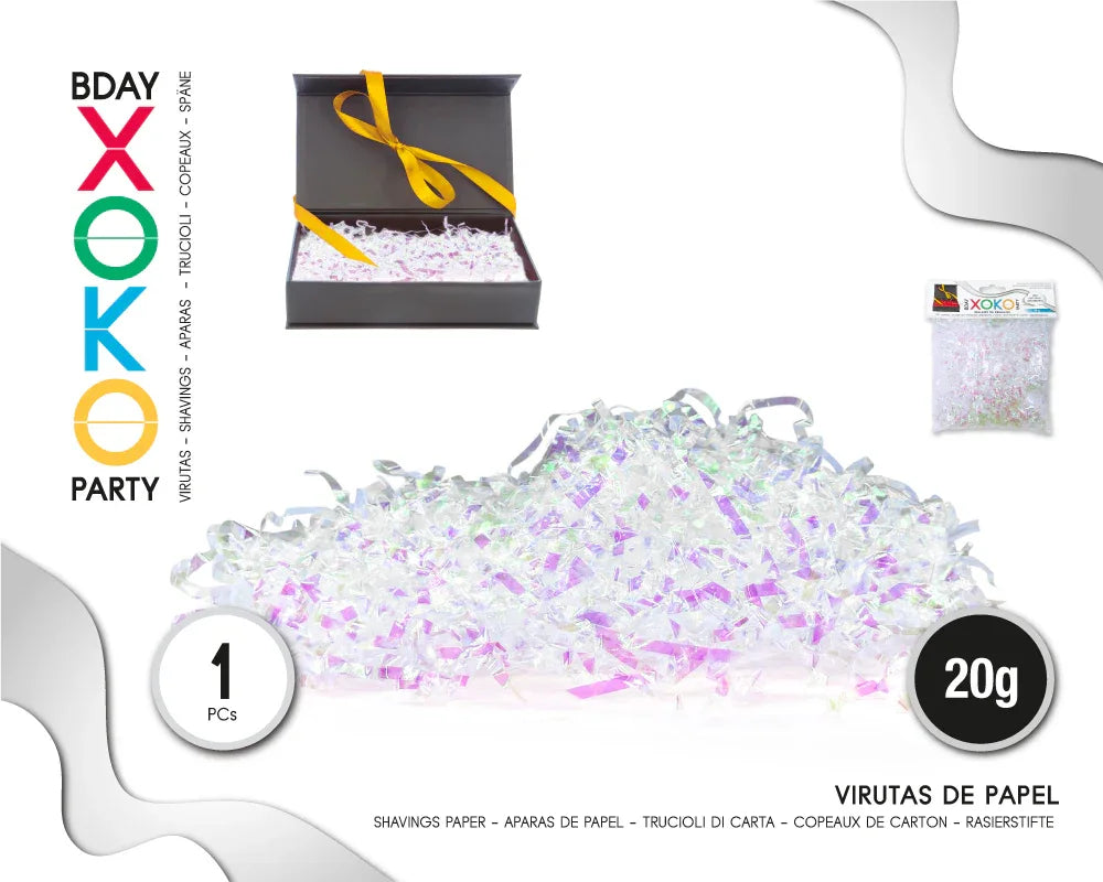 VIRUTAS PAPEL RELLENO PARA REGALO HOLOGR - yupiparty