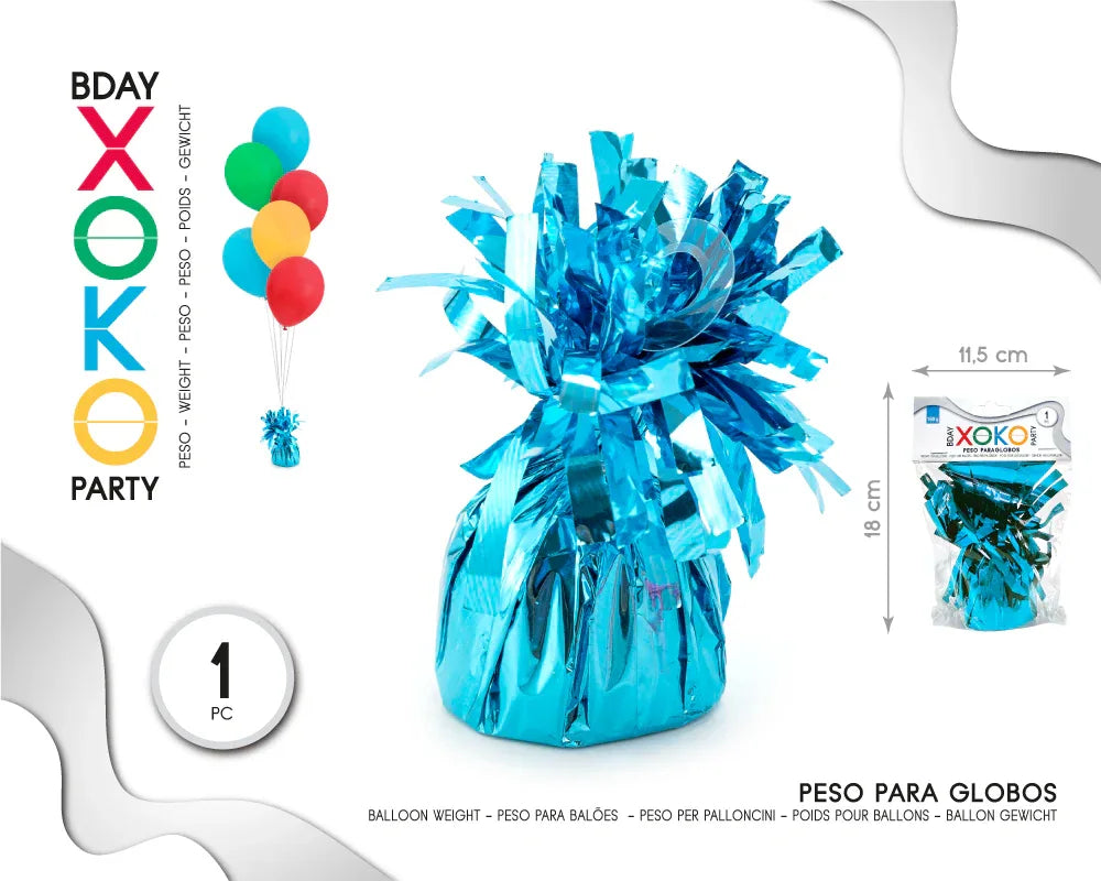 PESO PARA GLOBOS TURQUESA - yupiparty