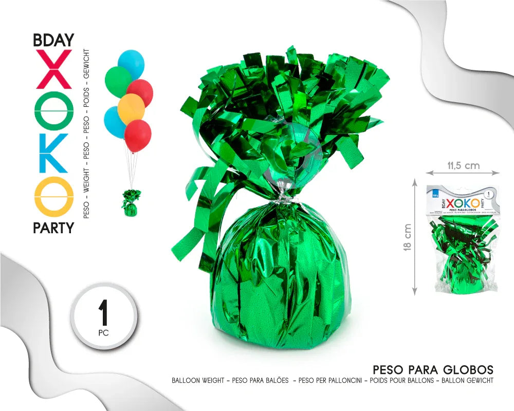 PESO PARA GLOBOS VERDE - yupiparty