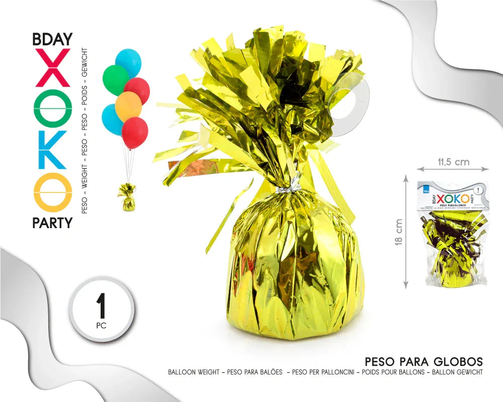 PESO PARA GLOBOS ORO VERDE - yupiparty