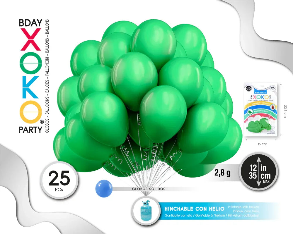 GLOBOS LATEX HELIO 25PC 2,8G 12/ 30C - yupiparty