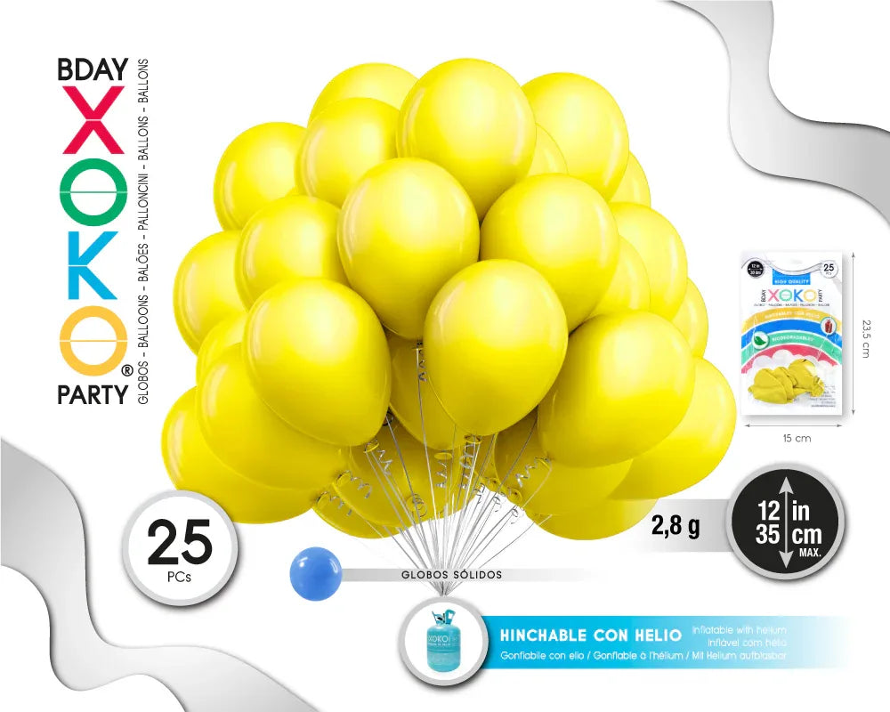 GLOBOS LATEX HELIO 25PC 2,8G 12/ 30C - yupiparty