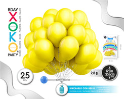 GLOBOS LATEX HELIO 25PC 2,8G 12/ 30C - yupiparty