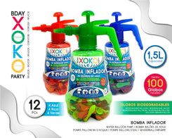 BOMBA INFLADOR 1,5L 100 GLOBOS DE AGUA - yupiparty