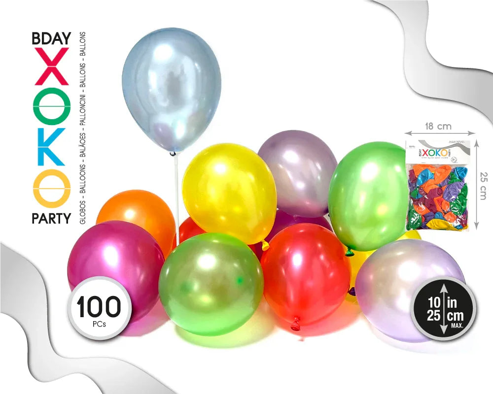 GLOBOS 100PC 9/ 25CM PERLA SURTIDOS - yupiparty