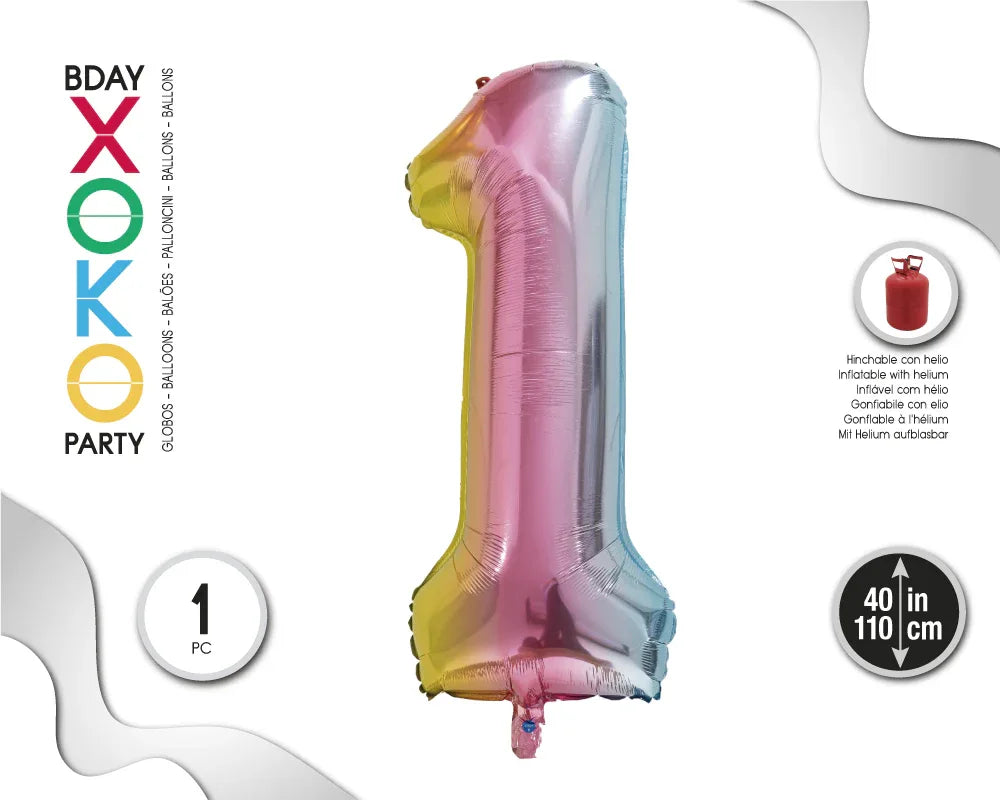 GLOBO FOIL 110CM PASTEL DEGRADADO 2 CARA - yupiparty