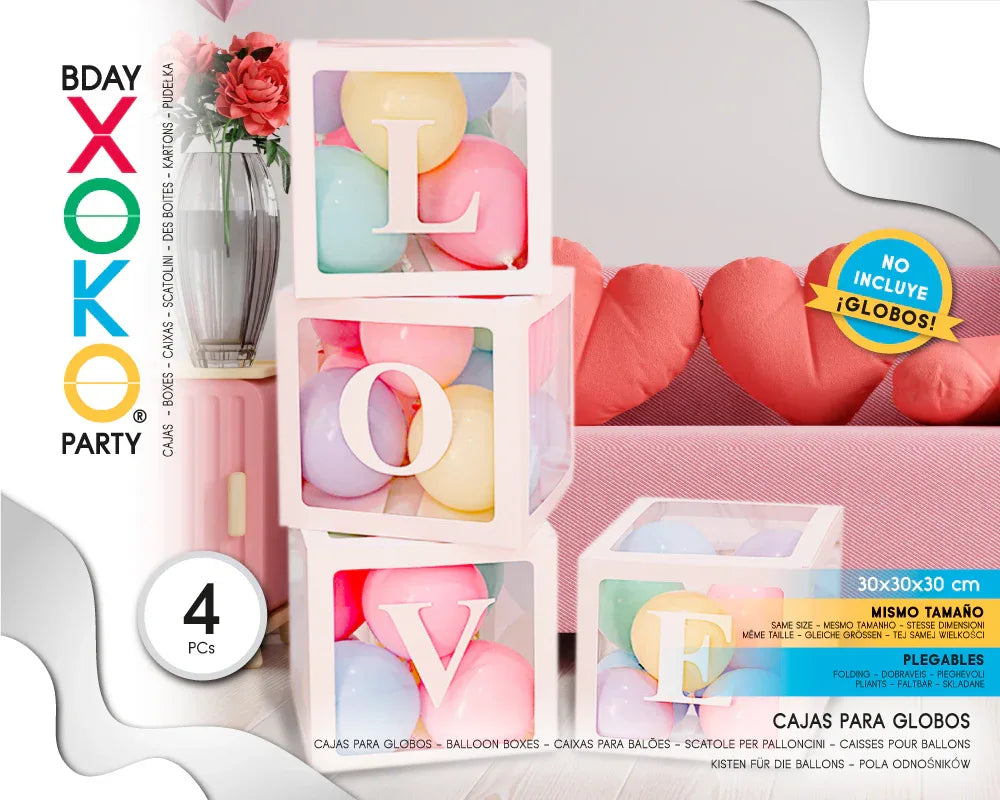 CAJA PARA GLOBOS LOVE - yupiparty