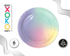 PLATO 23CM RAINBOW 6PC - yupiparty