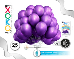 GLOBOS PERLA 25PC 12IN/30CM MORADO - yupiparty
