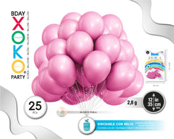 GLOBOS PERLA 25PC 12/30CM ROSA - yupiparty