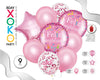 SET GLOBO FELIZ CUMPLEAÑOS ROSA 9PC - yupiparty