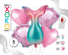 SET GLOBO MYLAR SIRENA 5PC - yupiparty