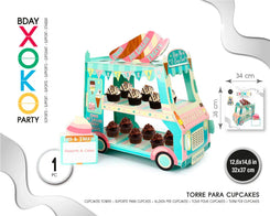TORRE CUPCAKE COCHE HELADO - yupiparty