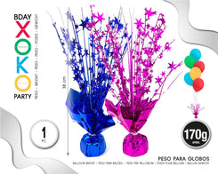 PESOS PARA GLOBO ESTRELLA FUCSIA/AZULON - yupiparty