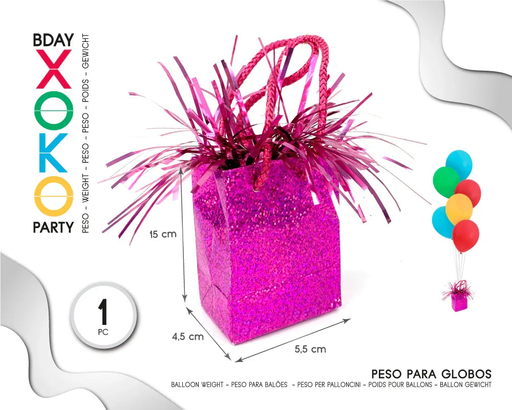 PESOS PARA GLOBO BOLSA DE REGALO ROSA - yupiparty