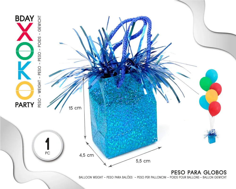 PESOS PARA GLOBO BOLSA DE REGALO AZUL - yupiparty