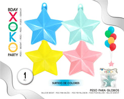 PESOS PARA GLOBO ESTRELLA COLOR SURTIDO - yupiparty
