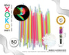 BARRA FLUORESCENTE 50PC - yupiparty