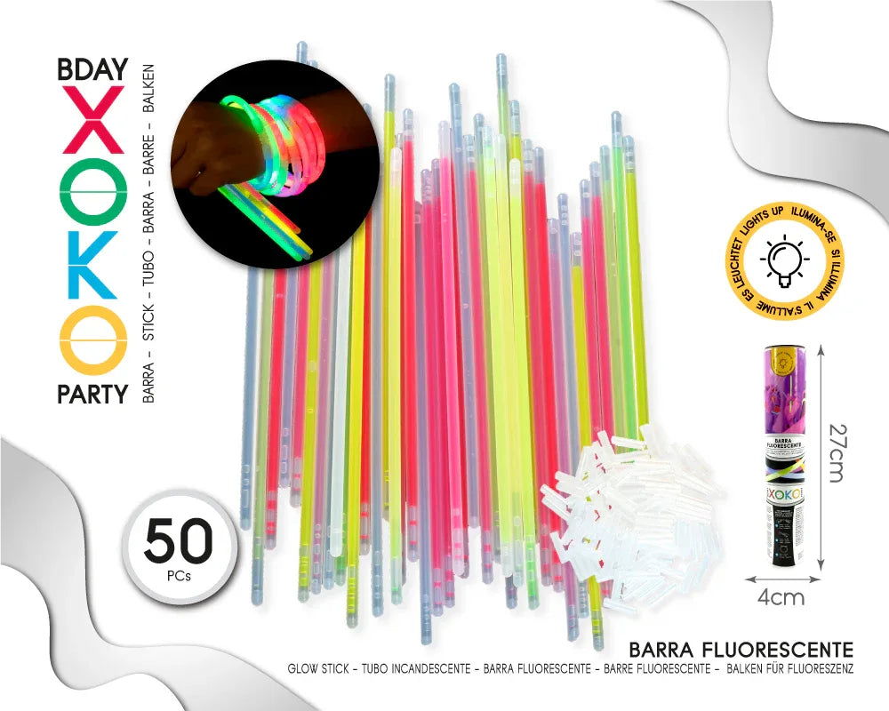 BARRA FLUORESCENTE 50PC - yupiparty