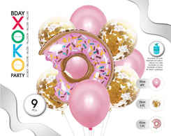 SET DONUT 9PC GLOBOS - yupiparty