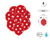GLOBOS LATEX ROJO 8PC 30CM/2.8 LUNARES B - yupiparty