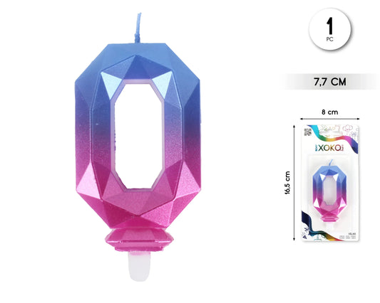 VELA 7.7CM DIAMANTE AZUL+FUCSIA 0 - yupiparty