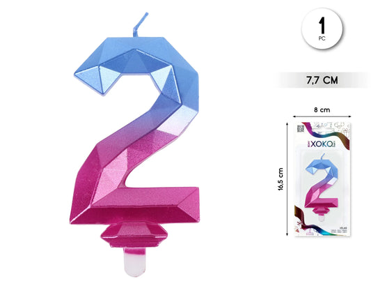 VELA 7.7CM DIAMANTE AZUL+FUCSIA 2 - yupiparty
