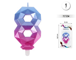 VELA 7.7CM DIAMANTE AZUL+FUCSIA 8 - yupiparty