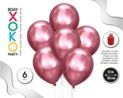 GLOBOS METALIZADOS 30CM 6PC FUCSIA - yupiparty