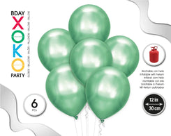 GLOBOS METALIZADOS 30CM 6PC VERDE - yupiparty
