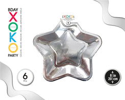 PLATO ESTRELLA PLATA 8´´/20CM 6PC - yupiparty