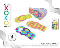 PACK PINATA NOTAS CHANCLA 4PC - yupiparty