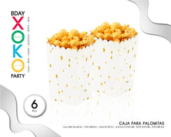 CAJA PALOMITAS GOLD STAR 6PC - yupiparty