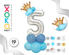 COLUMNA GLOBO PLATA AZUL Nº5 - yupiparty