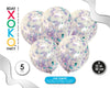 GLOBO CONFETTI 30CM 5PC MORADO+VERDE - yupiparty