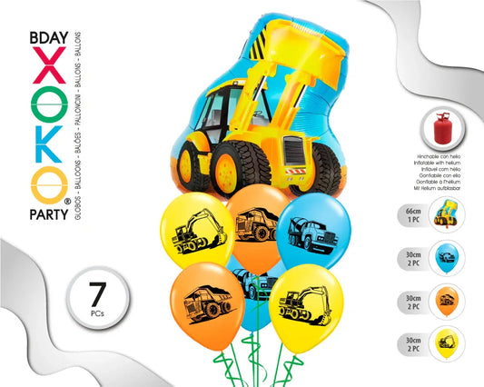 SET EXCAVADORA 7 GLOBOS - yupiparty