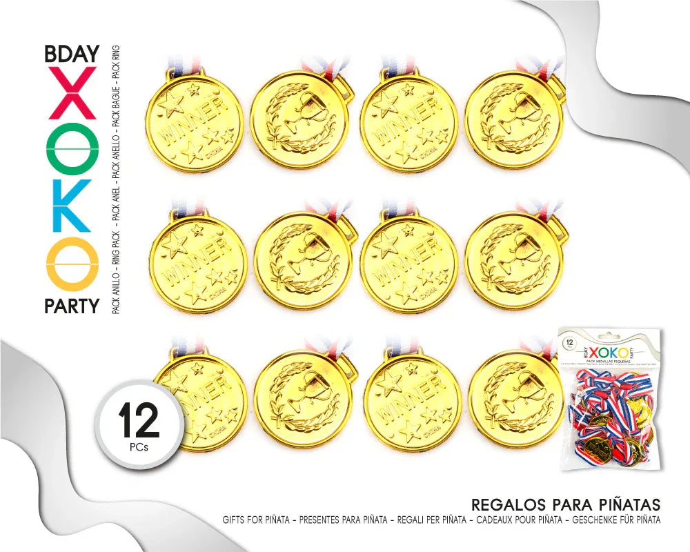 PACK MEDALLAS PEQUEÑAS 12PC - yupiparty