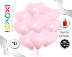GLOBOS CORAZONES 10PC 10/25CM ROSA BA - yupiparty