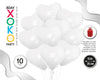 GLOBOS CORAZONES 10PC 10/25CM BLANCO - yupiparty