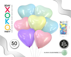 GLOBOS CORAZONES 50PC 10/25CM COLOR P - yupiparty