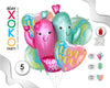 SET GLOBO MYLAR CACTUS 5PC - yupiparty