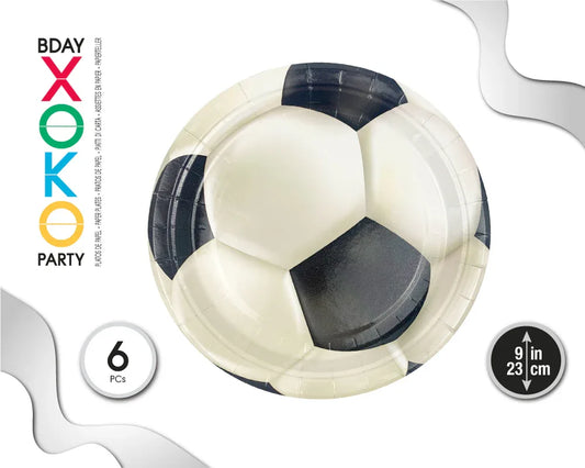 PLATO 23CM BALON FUTBOL 6PC - yupiparty