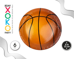 PLATO 23CM BALONCESTO 6PCS