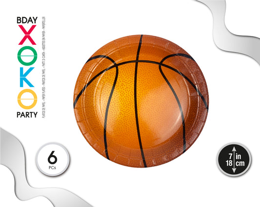 PLATO 18CM BALONCESTO 6PCS