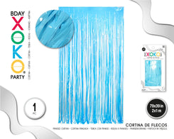 CORTINA DE FLECOS 1M*2M PASTEL AZUL - yupiparty