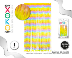 CORTINA DE FLECOS 1M*2M PASTEL - yupiparty